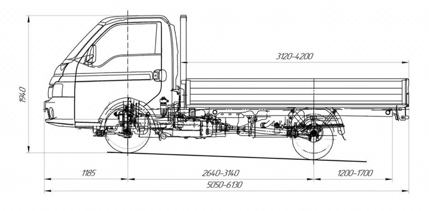 Hyundai porter чертеж